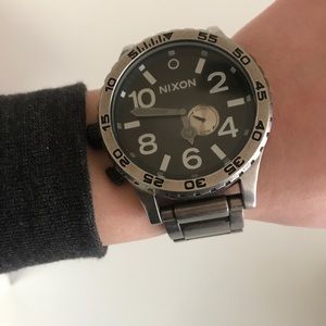 Nixon 51-30 watch - antique silver and black